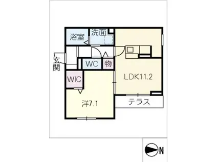 AMNOS本郷(1LDK/1階)の間取り写真