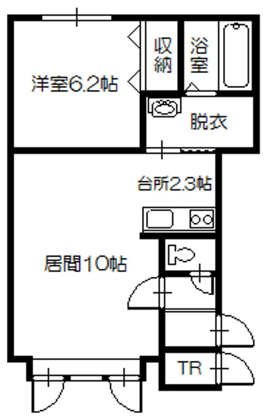 エミリー(1LDK/1階)の間取り写真