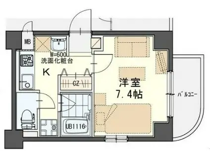 ラピス雨宮(1K/2階)の間取り写真