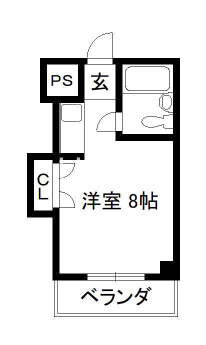 フェンネル肥後(ワンルーム/3階)の間取り写真