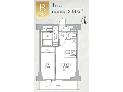 ルネサンスコート東新宿(1LDK/7階)の間取り写真