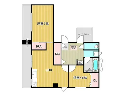 メゾン丸菱(2LDK/7階)の間取り写真