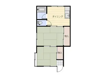 Kハイツ(2K/1階)の間取り写真