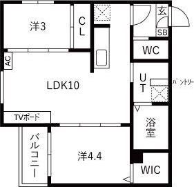 TIDY大江(2LDK/1階)の間取り写真