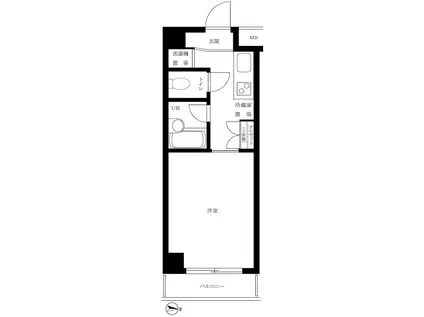 ルーブル都立大学II(1K/1階)の間取り写真