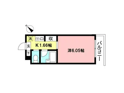 パレス向ヶ丘(1K/3階)の間取り写真