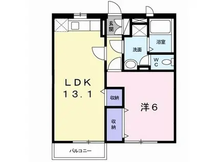 シーサイド S(1LDK/1階)の間取り写真