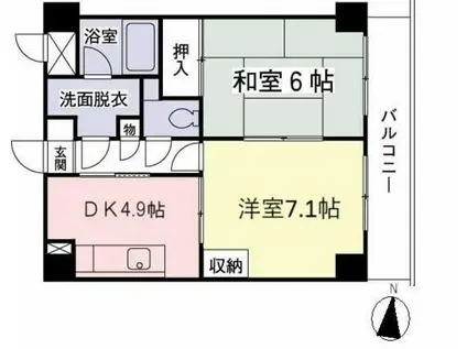 めじろ台駅前パレス(2DK/2階)の間取り写真