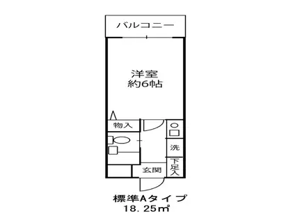 ドミール登戸(1K/1階)の間取り写真