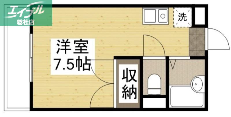 ソレイユ(1K/2階)の間取り写真