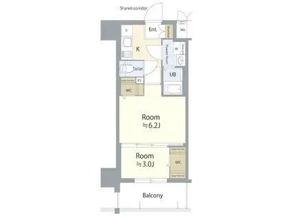 エスリード栄エステージ(2K/11階)の間取り写真