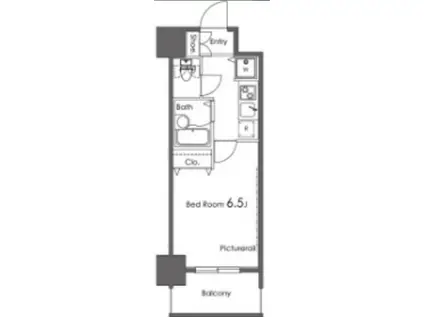 カスタリア日本橋III(1K/2階)の間取り写真