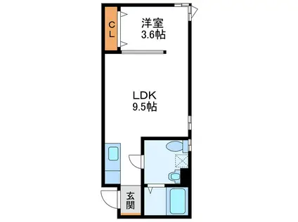 S-STUDIO エススタジオ(1LDK/3階)の間取り写真
