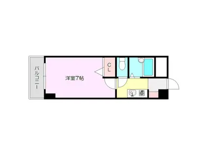 ノルデンハイム淡路(1K/7階)の間取り写真