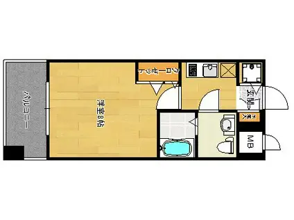 ピュアドーム箱崎ステーション(1K/9階)の間取り写真