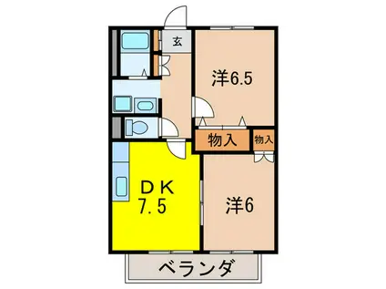 サラスヨネダ(2DK/2階)の間取り写真