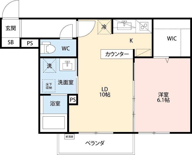 CASA IN COLLINA(1LDK/2階)の間取り写真