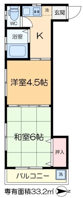 第二サトーハイツ(2K/2階)の間取り写真