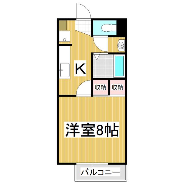 エスポワール東(1K/1階)の間取り写真