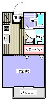 サン・フォーレスト(1K/2階)の間取り写真