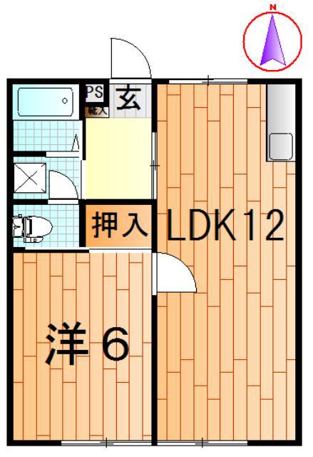 イーストハイツ(1LDK/1階)の間取り写真