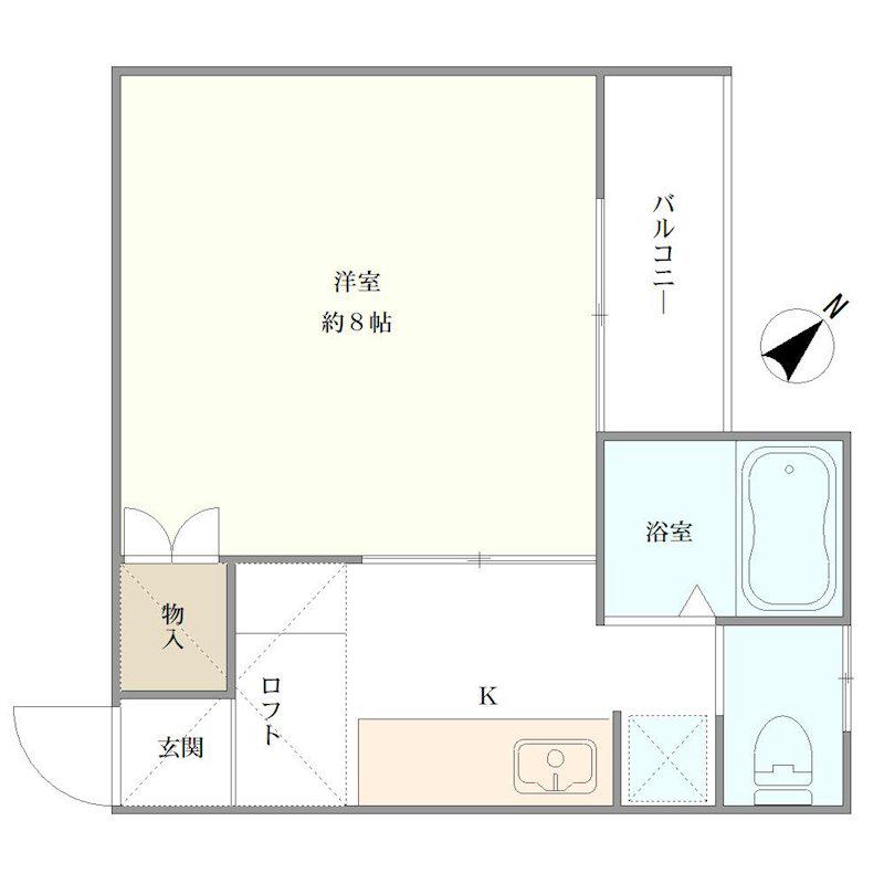 ロイヤルステージII(1K/2階)の間取り写真