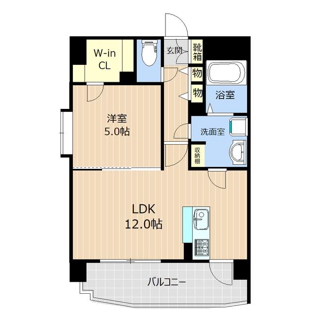LIBTH九品寺(1LDK/7階)の間取り写真