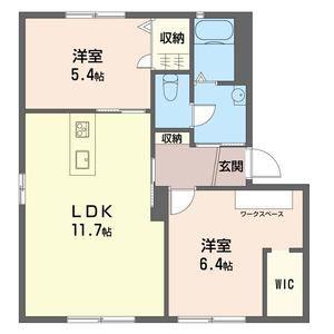 すばるハイツ A棟(2LDK/1階)の間取り写真