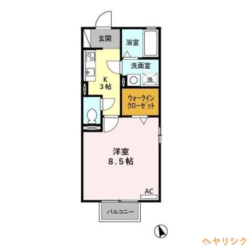 マノワールE・Y(1K/1階)の間取り写真