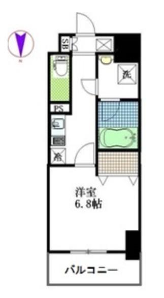 URBAN FLATS千葉中央(1K/13階)の間取り写真