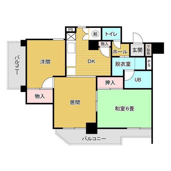 ロワールマンション二日市(3DK/4階)の間取り写真