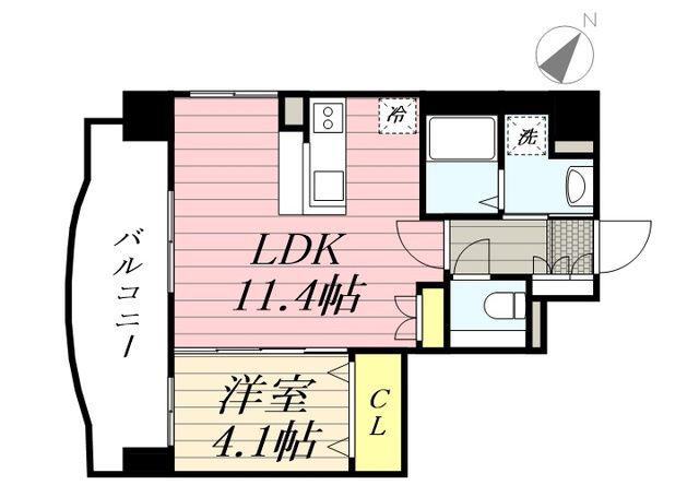 ナウ ヴィレッジ松島II(1LDK/5階)の間取り写真