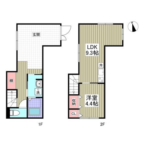 MELDIA茅ヶ崎(1LDK/1階)の間取り写真