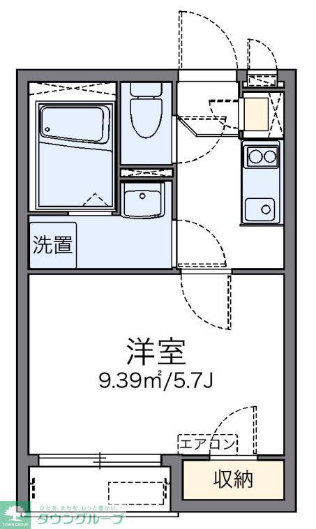 レオネクストグランツ ハイツII(1K/2階)の間取り写真