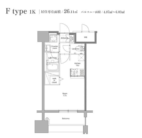 エンクレスト博多STYLE(ワンルーム/9階)の間取り写真