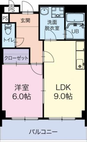 サンクノアールII(1LDK/2階)の間取り写真