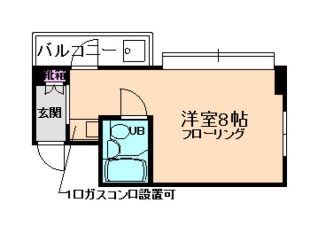 リベルテ石橋(ワンルーム/4階)の間取り写真