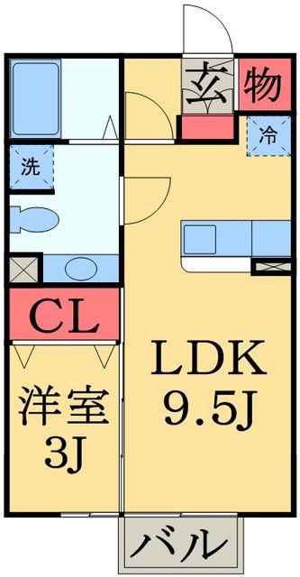 ノーベルパーク15(1LDK/2階)の間取り写真