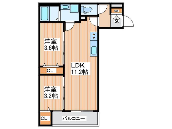 AVANTIO PACE(2LDK/1階)の間取り写真