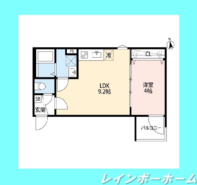 CRASTINE南流山II(1LDK/2階)の間取り写真