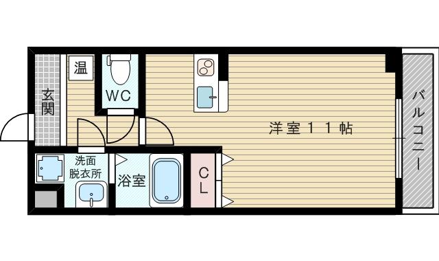 フローライト上新庄駅前(ワンルーム/6階)の間取り写真