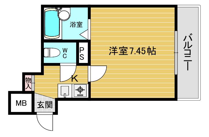エトールVII(1K/3階)の間取り写真