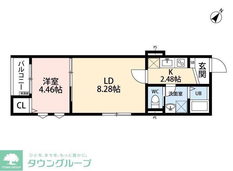 立川セイワレジデンスIII(1LDK/1階)の間取り写真