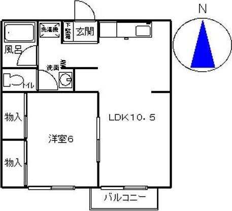 松村屋コーポ(1LDK/1階)の間取り写真