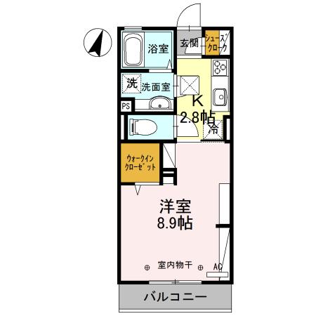 D-ROOMBUSINESS小山(1K/1階)の間取り写真