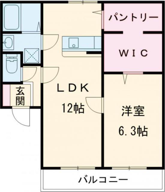 ホワイトピア米津(1SLDK/1階)の間取り写真