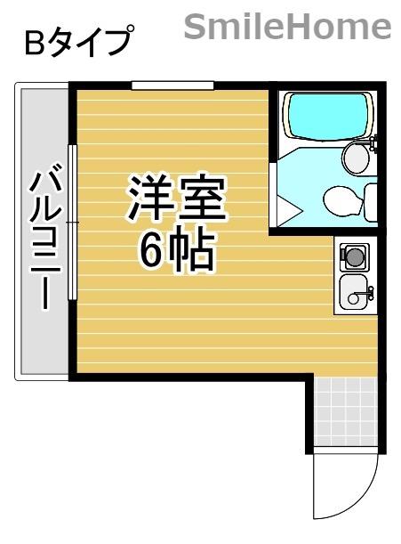 ヴィラ御崎(ワンルーム/1階)の間取り写真