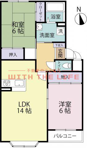AMアオキ(2LDK/1階)の間取り写真