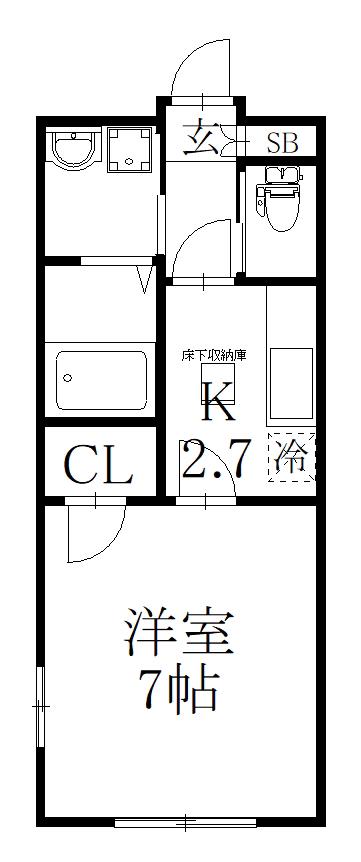 エパル青柳(1K/1階)の間取り写真