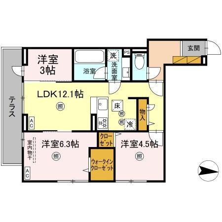 D-KUUTIO(3LDK/1階)の間取り写真